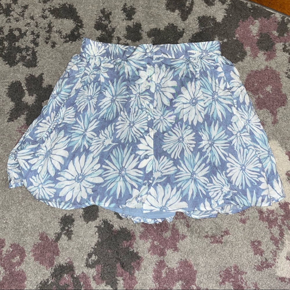 Flowy Floral Blue Skirt